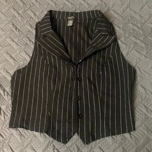 Black and white striped vest